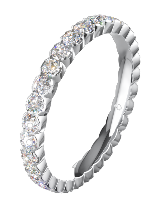 Memoire-Ring in Weißgold mit Brillantbesatz