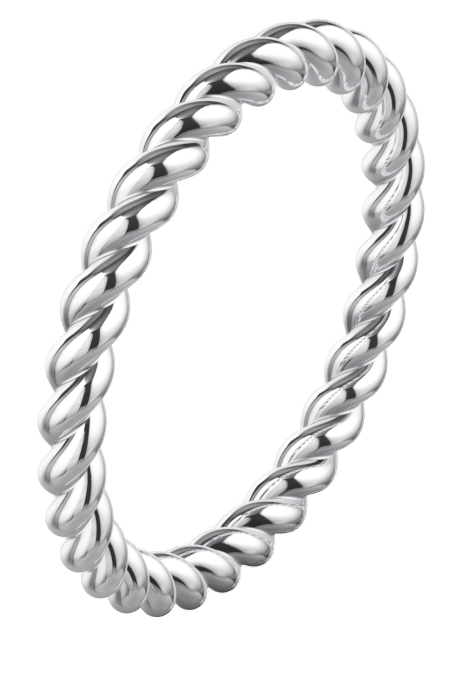 Ring in Weißgold mit gedrehtem Zopf-Muster