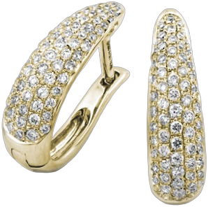 Kreolen in Gelbgold mit vollflächigem Brillantbesatz