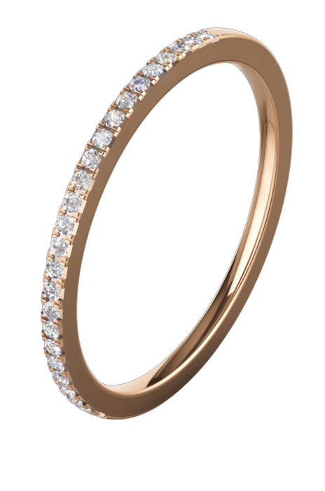 Memoire-Ring in Roségold mit feinem Pavé
