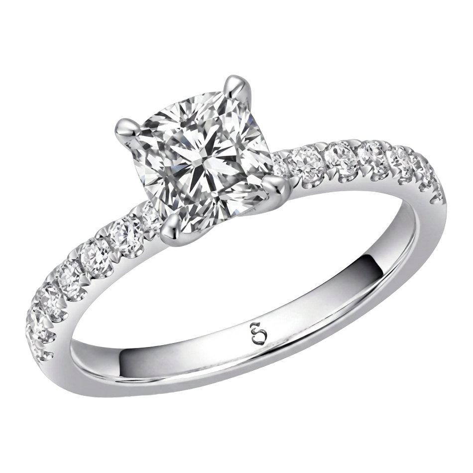 Fancy Solitaire mit Cushion-Cut Diamant