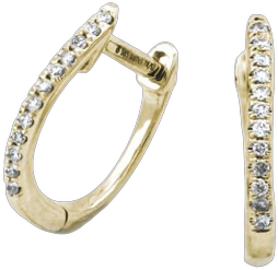 Feine Kreolen in Gelbgold mit Brillanten