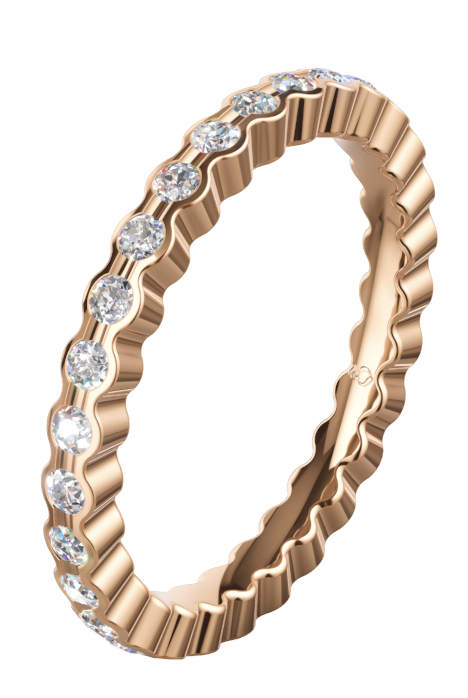 Memoire-Ring in Roségold mit Brillanten