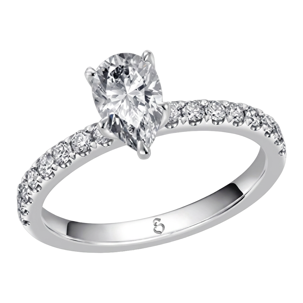 Fancy Solitaire mit Tropfen-Diamant
