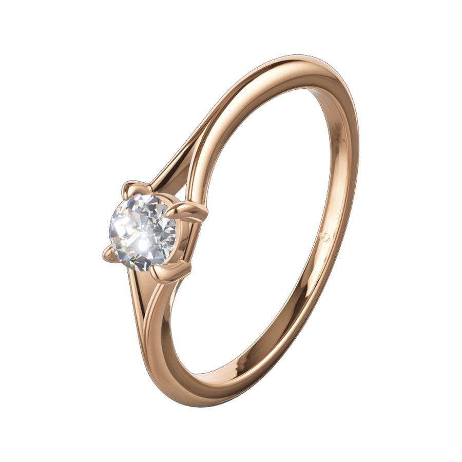 Solitärring in Roségold mit Brillant