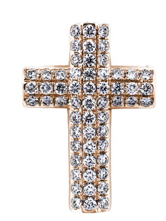 Kreuz Anhänger in Roségold mit Pavé-Brillanten