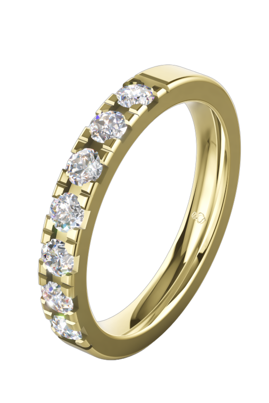 Memoire-Ring in Gelbgold mit Brillantbesatz