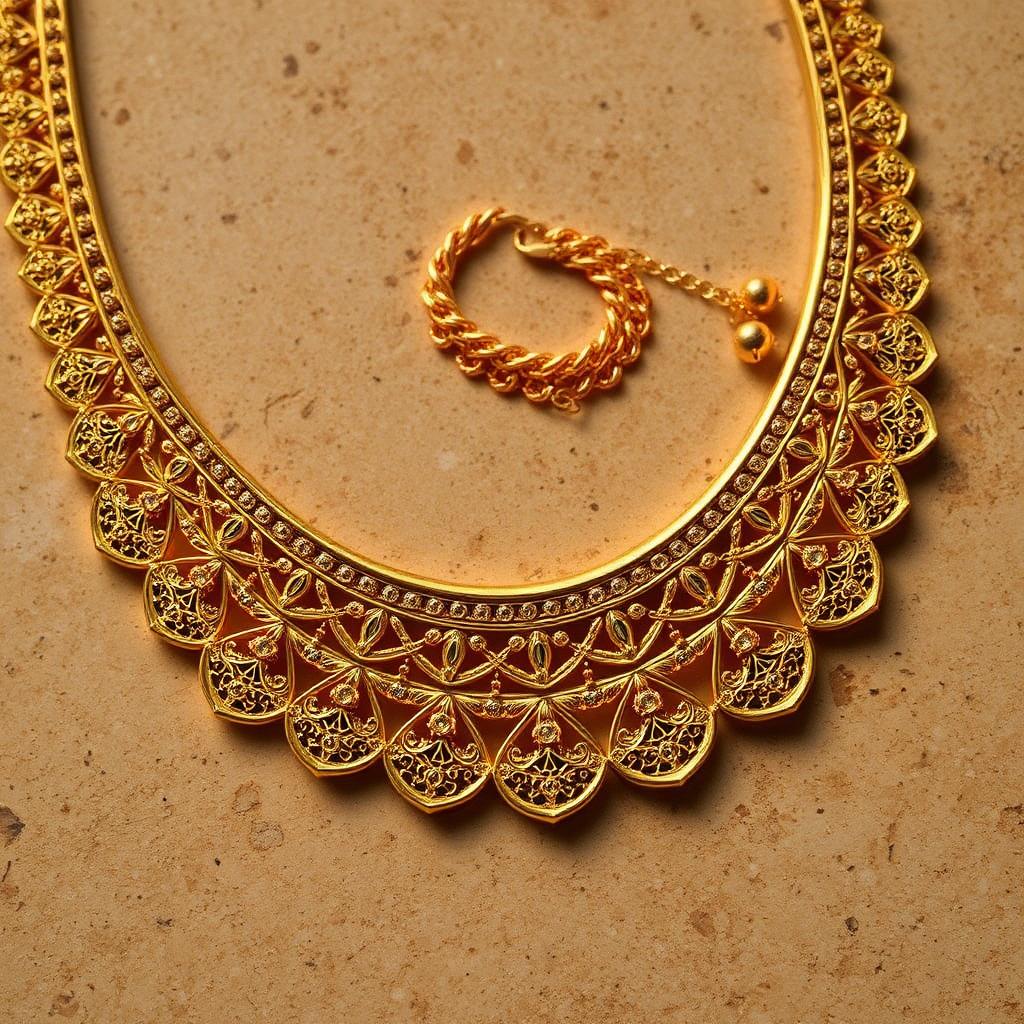 22 Karat Dubai Collier mit orientalischen Mustern