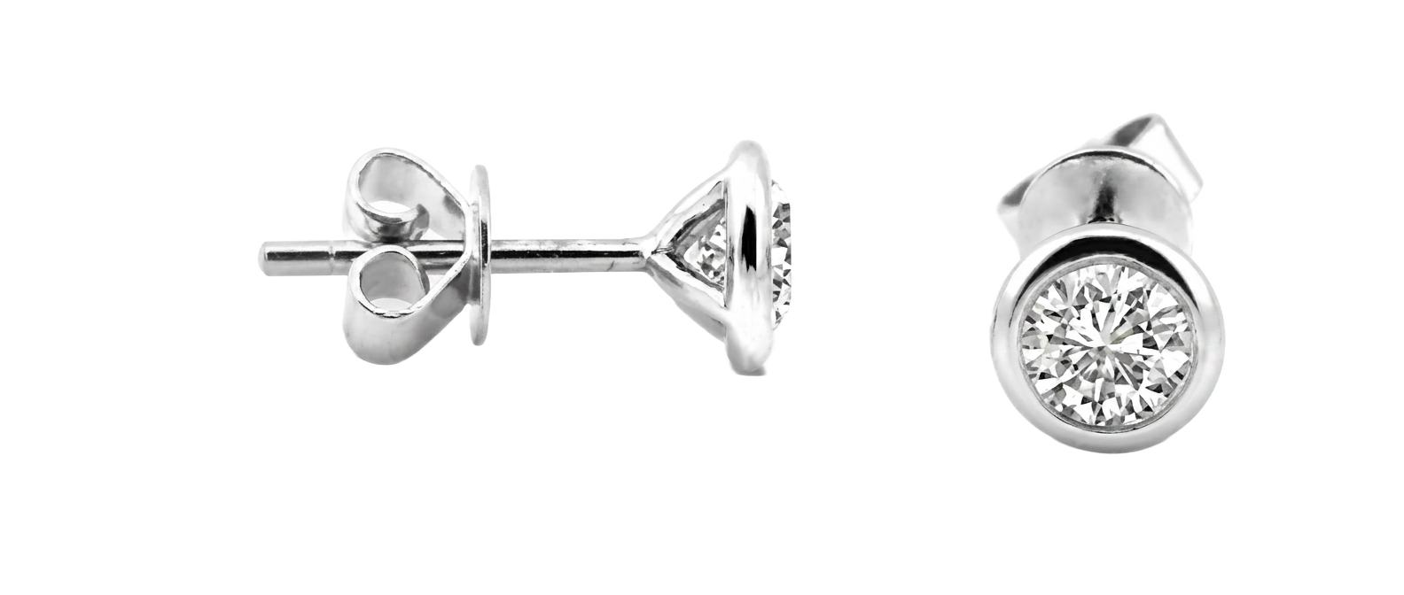 Zargen-Solitär-Ohrstecker in Weißgold